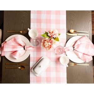 Table runner/ pink & white gingham/ 100% cotton/ NWOT/ 14x72; *** Host pick ***